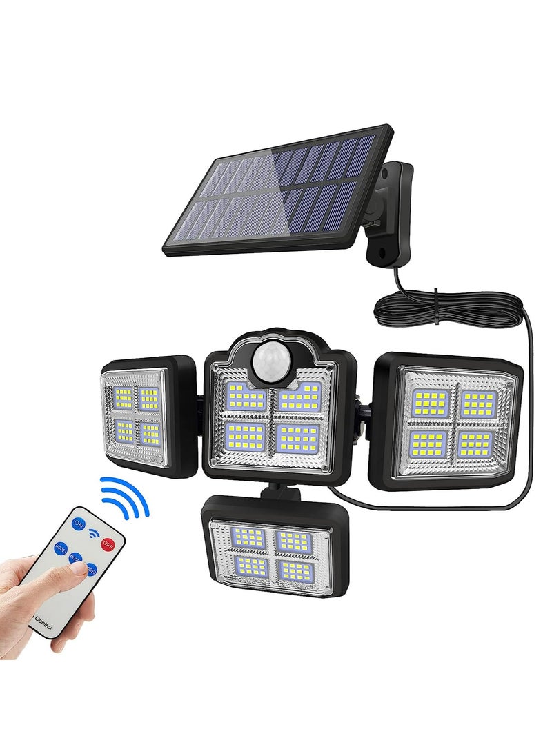 Arabest Solar Lights Outdoor, Motion Sensor Security Lights, Separate Solar Panel, 4 Adjustable Head, 198 LED 300° Wide Angle, Waterproof Wall Lights for Porch Yard Garage Pathway  - Image 1