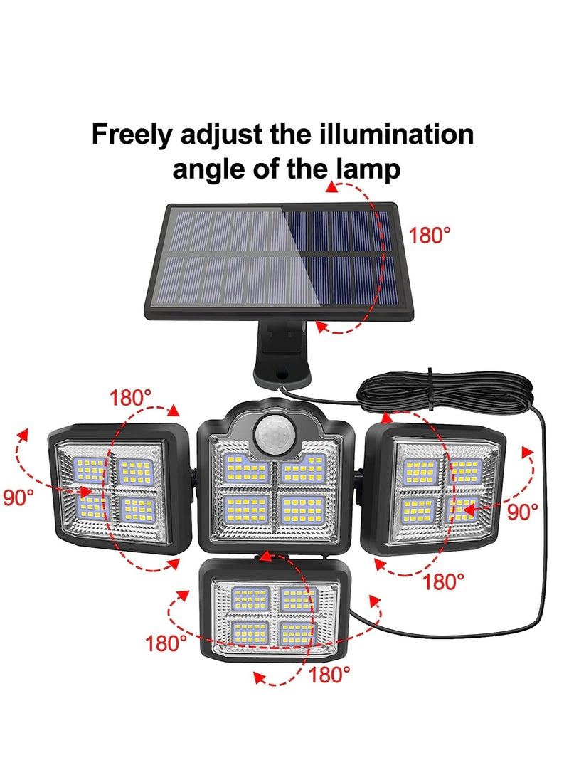 Arabest Solar Lights Outdoor, Motion Sensor Security Lights, Separate Solar Panel, 4 Adjustable Head, 198 LED 300° Wide Angle, Waterproof Wall Lights for Porch Yard Garage Pathway  - Image 2