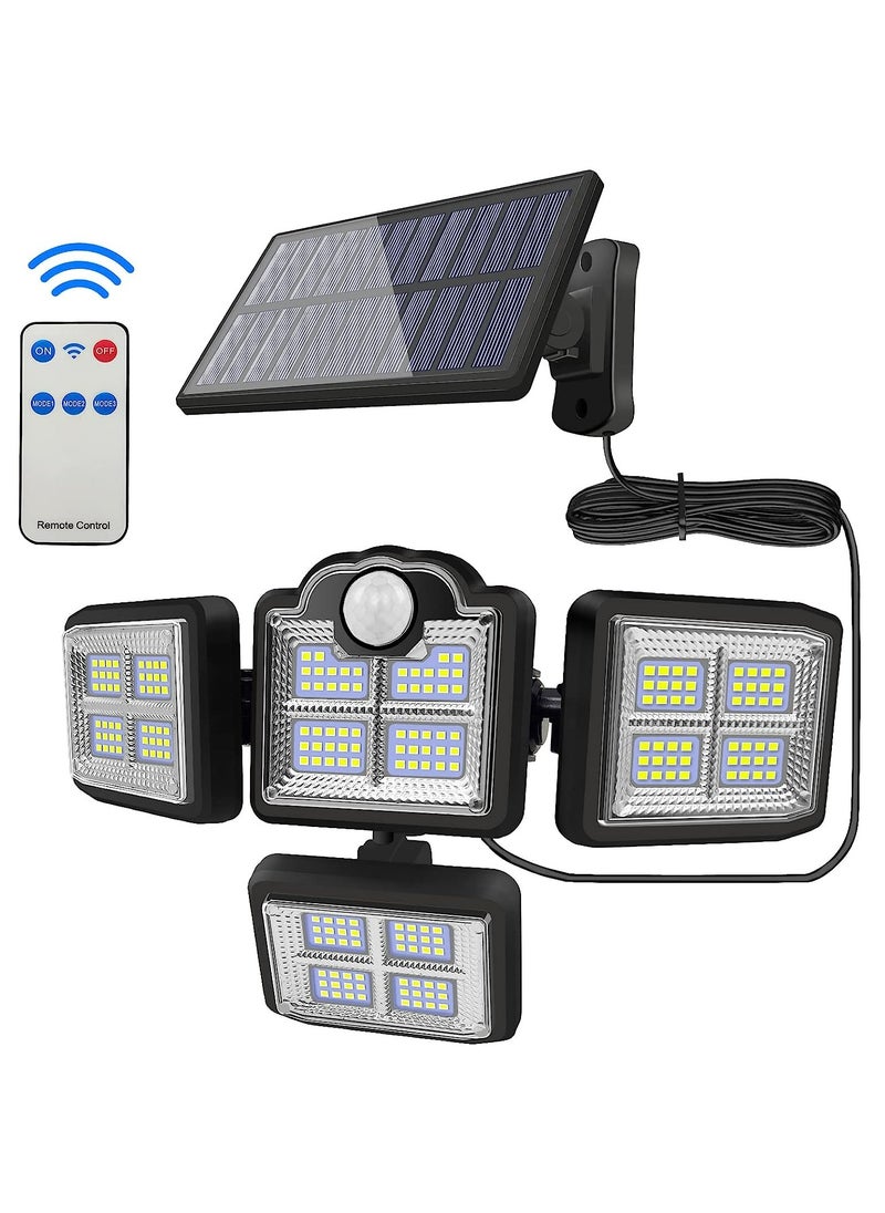 Arabest Solar Lights Outdoor, Motion Sensor Security Lights, Separate Solar Panel, 4 Adjustable Head, 198 LED 300° Wide Angle, Waterproof Wall Lights for Porch Yard Garage Pathway  - Image 4