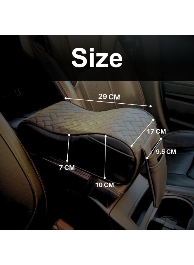 ASSAFCO Car Armrest Cushion – Winne Design – Premium leather with comfortable foam padding, armrest protection and added comfort while driving – Stylish black color - Image 4