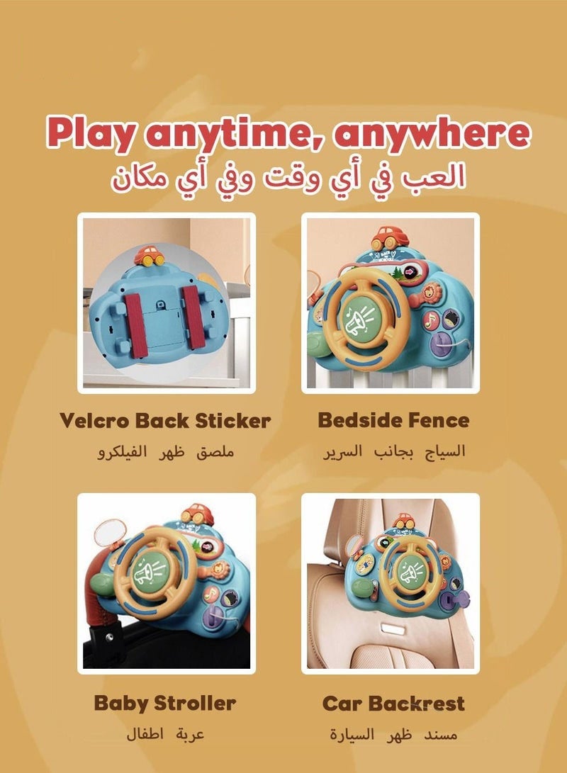 دوركو لعبة عجلة القيادة الدوارة مع الموسيقى والضوء ، ألعاب الموسيقى التعليم المبكر ألعاب الأطفال الصغار - Image 5