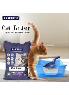 DOCTERPET Doctor Pet Lavender Scented Clumping Cat Litter 25L – 100% Clumping Micro Bentonite, Instant Strong Clumping, Ultra Absorbent, Dust-Free, Lavender Fragrance, Pet Safe  - Image 2