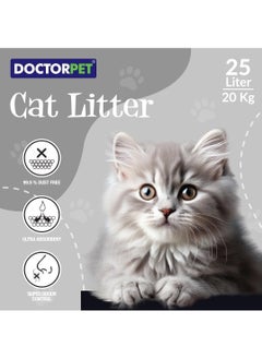 DOCTERPET Doctor Pet Lavender Scented Clumping Cat Litter 25L – 100% Clumping Micro Bentonite, Instant Strong Clumping, Ultra Absorbent, Dust-Free, Lavender Fragrance, Pet Safe  - Image 3