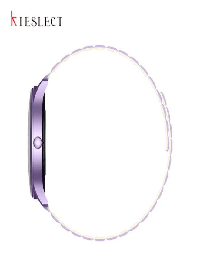 KIESLECT - Lady Watch Lora Calling Smartwatch With 1.32" AMOLED Touch Screen/24H Heart Rate & SPO2 & Sleep Monitor/Female Menstrual Reminder/70-Sport Modes/Single Magnetic Straps(Purple) - Image 1