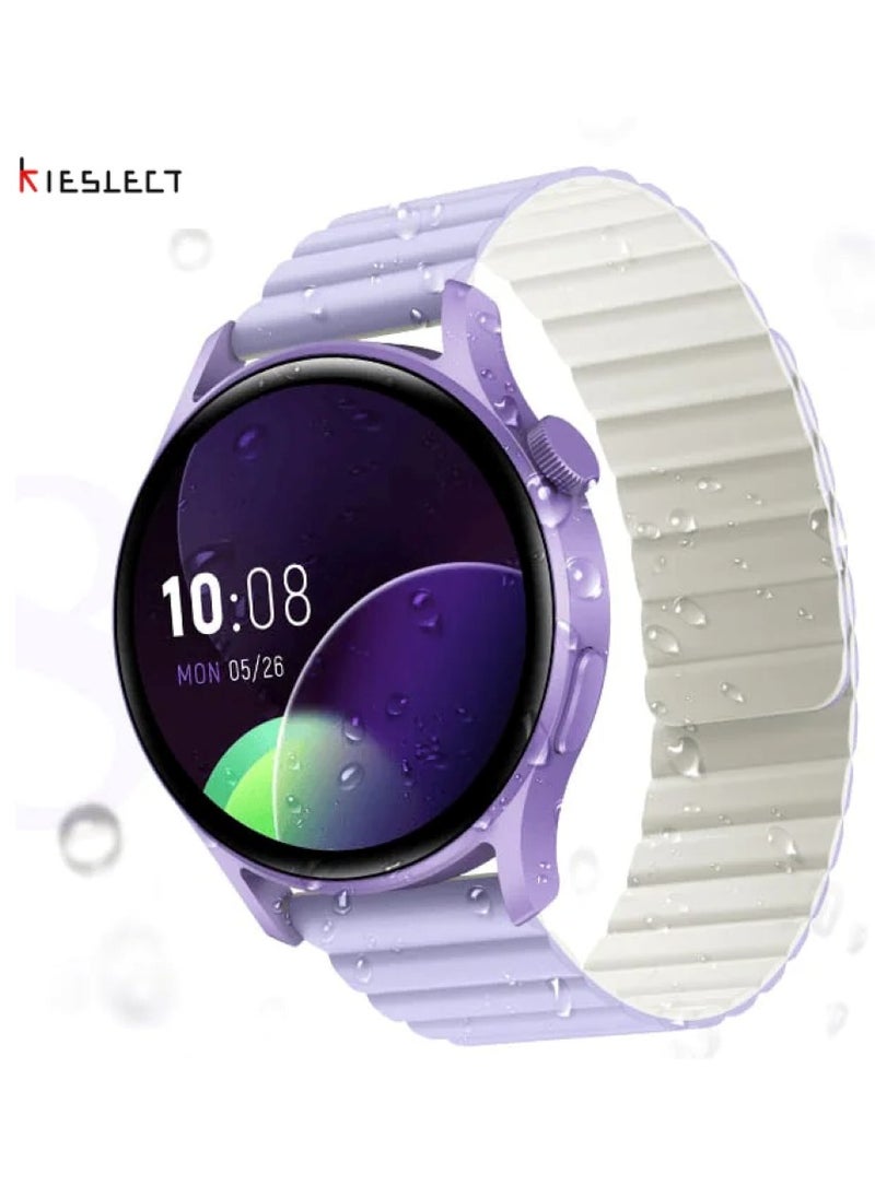 KIESLECT - Lady Watch Lora Calling Smartwatch With 1.32" AMOLED Touch Screen/24H Heart Rate & SPO2 & Sleep Monitor/Female Menstrual Reminder/70-Sport Modes/Single Magnetic Straps(Purple) - Image 1