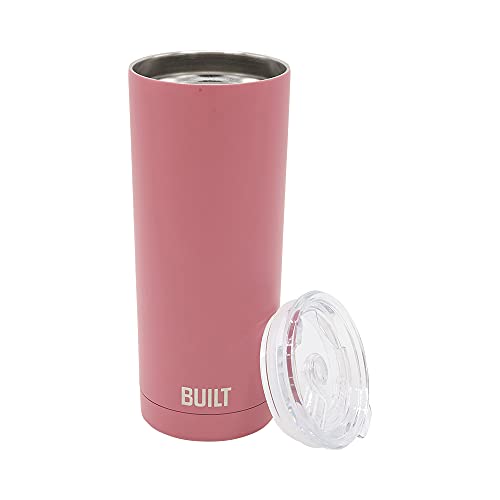 BUILT 20 Ounce Double Wall Vacuum Sealed Stainless Steel Coffee and Water Tumbler Easy to Clean Tritan Lid with Rotating Splash Guard, Pink (5286294) - Image 2