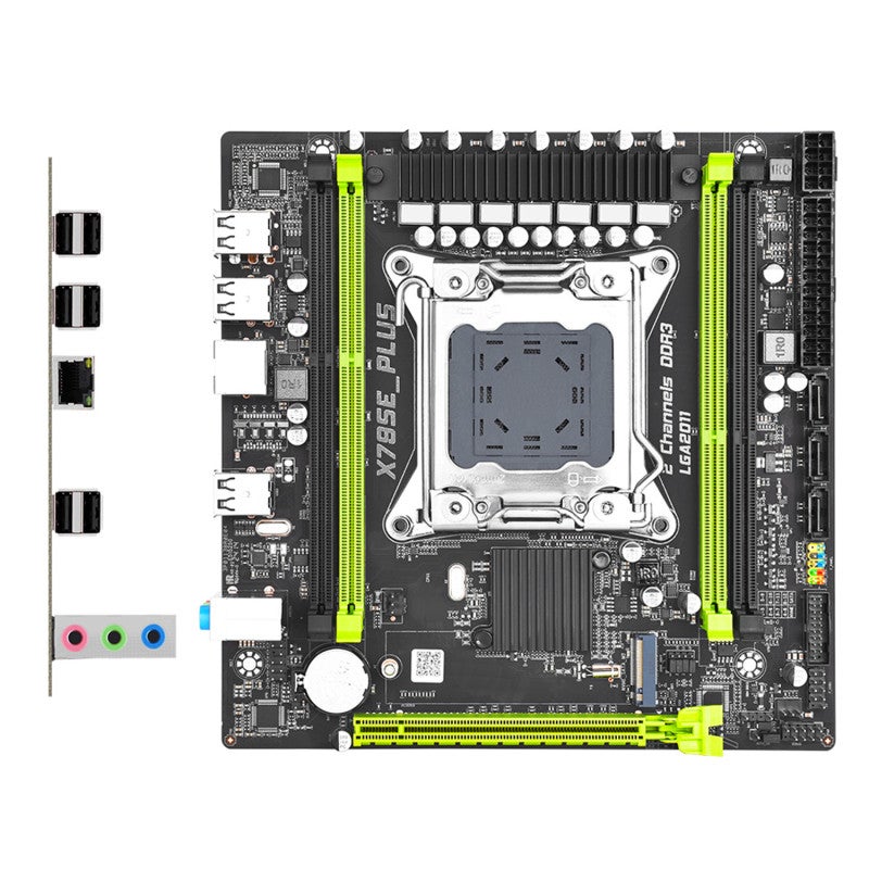 لوحة الأم سطح المكتب PC سوداء بأكها صلبة، تغذية بخطاطة 7 مراحل، لوحة ألعاب LGA 2011 - لوحة أم ذاكرة DDR3 M.2 NVME عالية السرعة للاستخدام في الألعاب والمكتب - Image 1