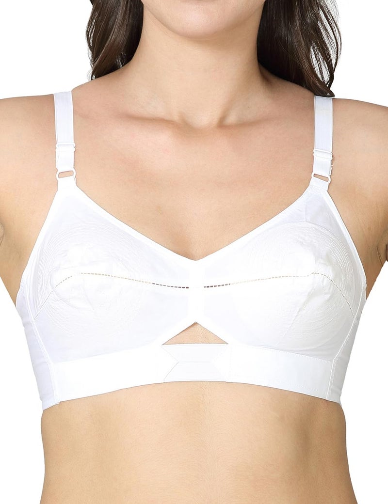 VSTAR Women's Regular Bra_Queen U Back White 38 -B Synthetic Non Padded Wire Free - Image 4