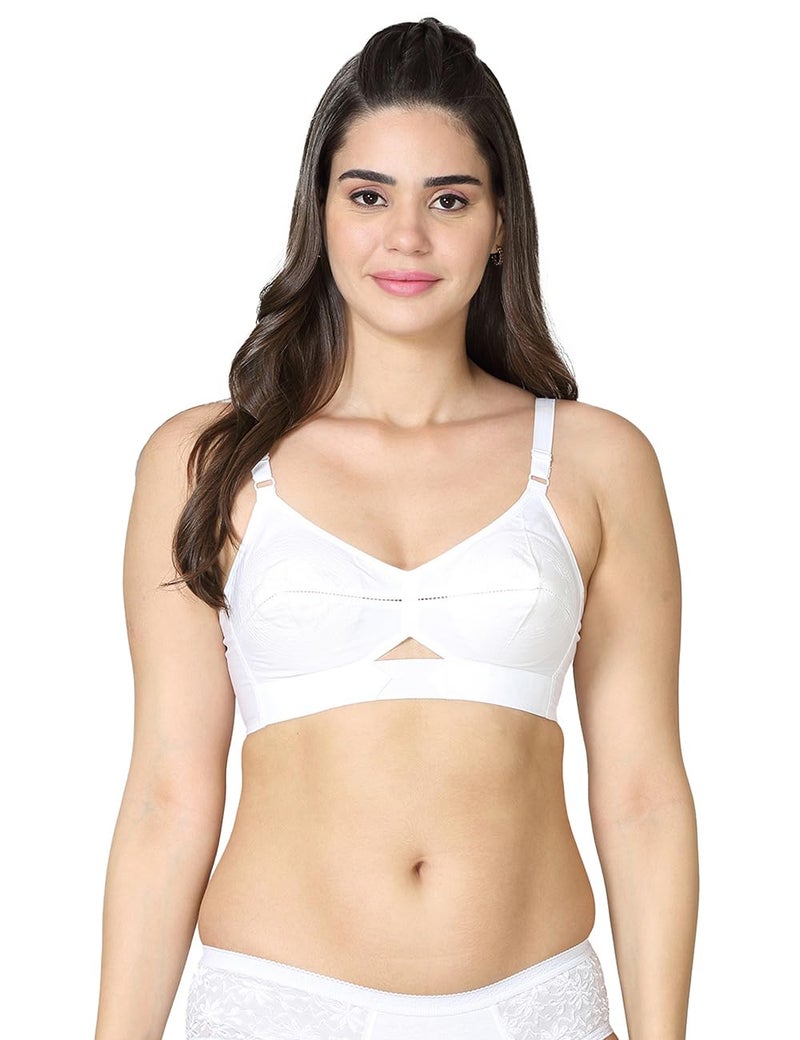 VSTAR Women's Regular Bra_Queen U Back White 38 -B Synthetic Non Padded Wire Free - Image 1