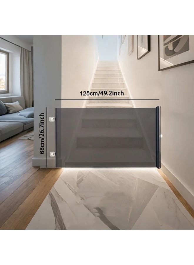 Medium No Drill Retractable Pet Gate Heavy Duty Adjustable Height Anti Slip Mesh - Image 4