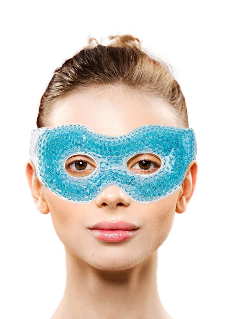 NIBEMINENT Gel Eyemask with Eye Holes, Hot Cold Compress Pack Therapy, Cooling for Puffy Eyes, Dry Headaches, Migraines, Dark Circles, Sinus, Reusable Facemask - Image 1