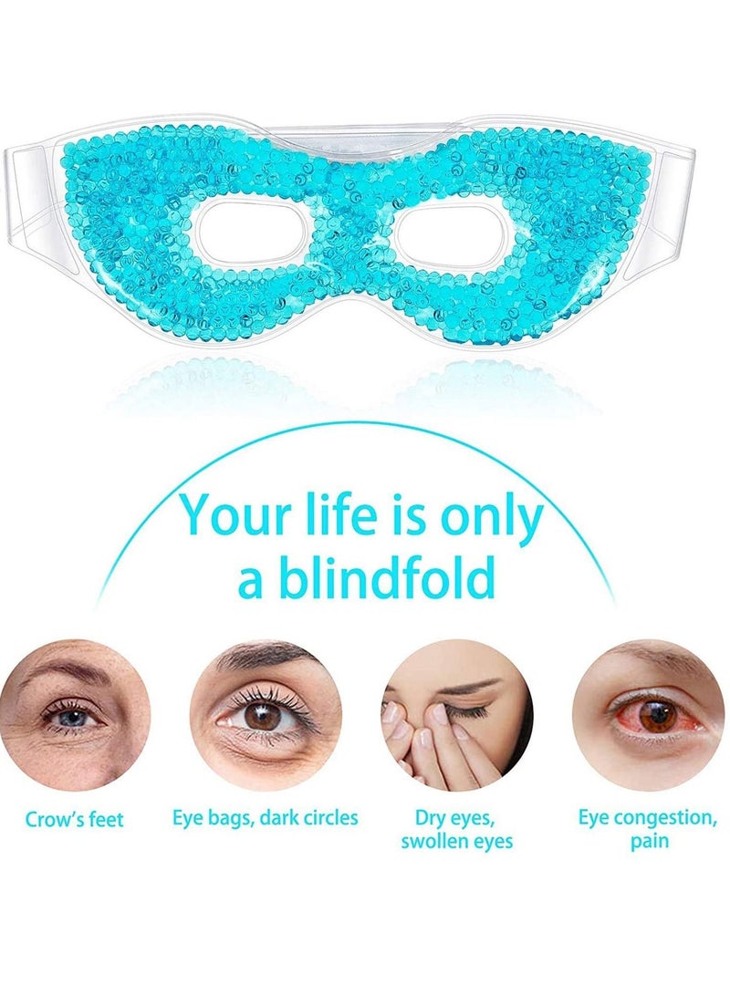 NIBEMINENT Gel Eyemask with Eye Holes, Hot Cold Compress Pack Therapy, Cooling for Puffy Eyes, Dry Headaches, Migraines, Dark Circles, Sinus, Reusable Facemask - Image 5