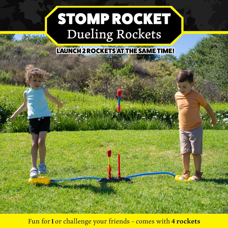 Stomp Rocket Original Dueling Rocket Launcher for Kids, 4 Rockets - Fun Backyard & Outdoor Kids Toys Gifts for Boys & Girls - Toy Foam Blaster Set Soars 200ft - Multi-Player Launcher Stand - Image 2