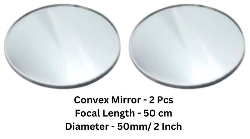 ESPtronics ERH India 2 Pcs Convex Mirror Diameter50 mm Focal Length50 cm for Microscopes Telescopes Magnifying Glasses etc  - Image 2