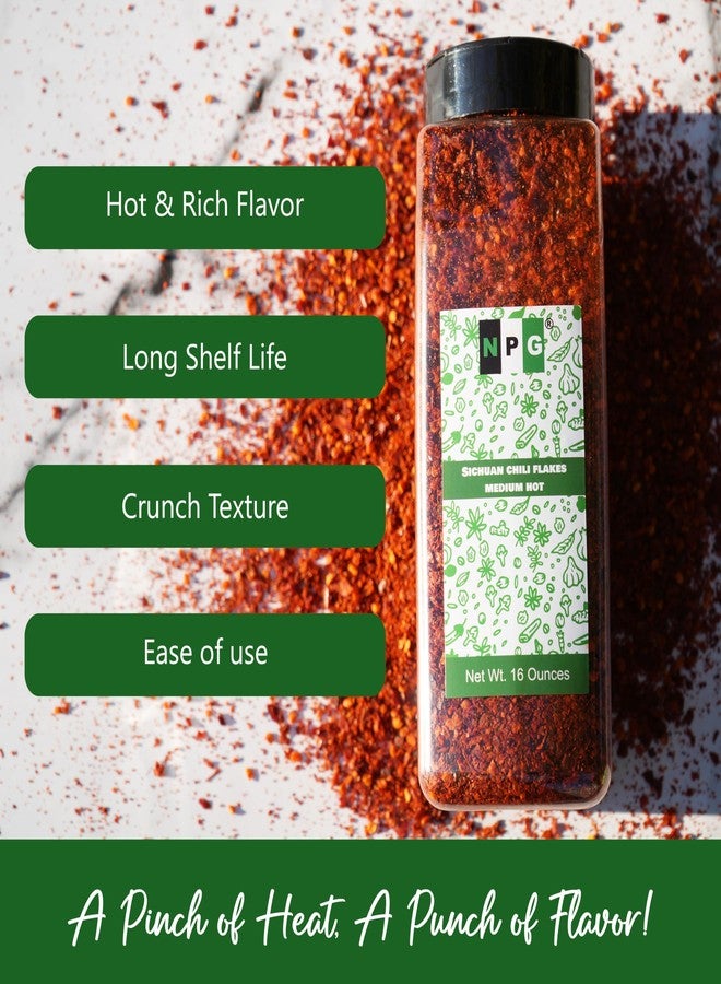 NPG Authentic Sichuan Chili Flakes 1LB 16 Ounces, Medium Hot, Szechuan Crushed Red Pepper Flakes Powder Bulk, Spice Seasoning for Making Kimchi, Chili Oil, Stir-fry, Pizza, Salads, BBQ, and Tacos - Image 4