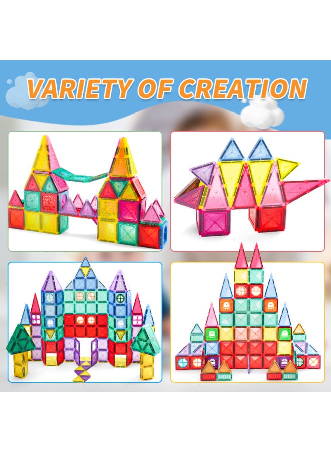 Children's Early Education Intelligence Toys Magnetic Puzzle Tube Set Pure Magnetism Building Blocks Brain Teaser Toy Suit-Specifications:Ice And Snow Castle-356PCs  - Image 3