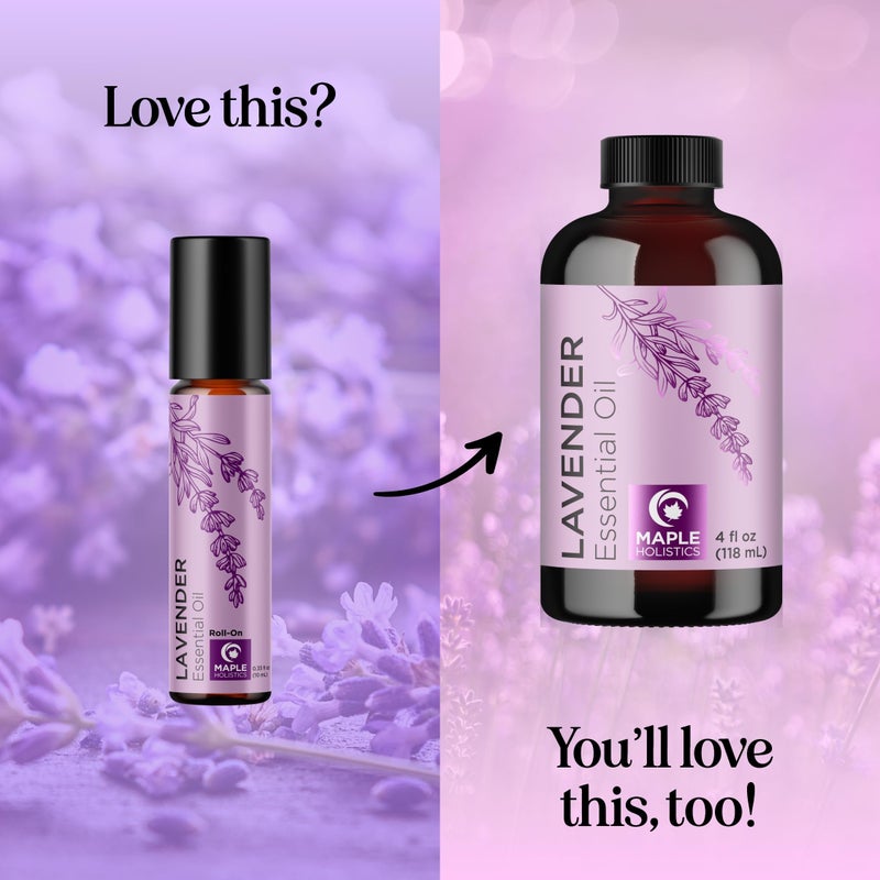 Maple Holistics Lavender Essential Oil Roll On - Calming Aromatherapy Oil Roller for Sleep Headaches and Relaxation - Natural Pre-Diluted Sleep Oil for Nighttime Relaxation with Lavender Essential Oil for Skin - Image 4