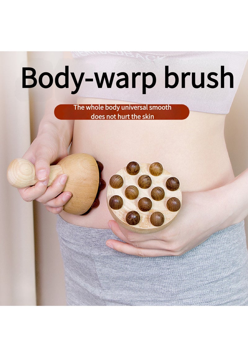 EastChoix Wooden Massage Brush - 12 Pearl Point Body Massage Tool, perfect for point massage on abdomen, neck, and back. Relaxes and shapes. Designed with oak, offering a soft and comfortable touch - Image 2