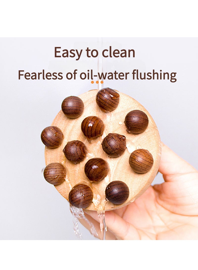 EastChoix Wooden Massage Brush - 12 Pearl Point Body Massage Tool, perfect for point massage on abdomen, neck, and back. Relaxes and shapes. Designed with oak, offering a soft and comfortable touch - Image 4