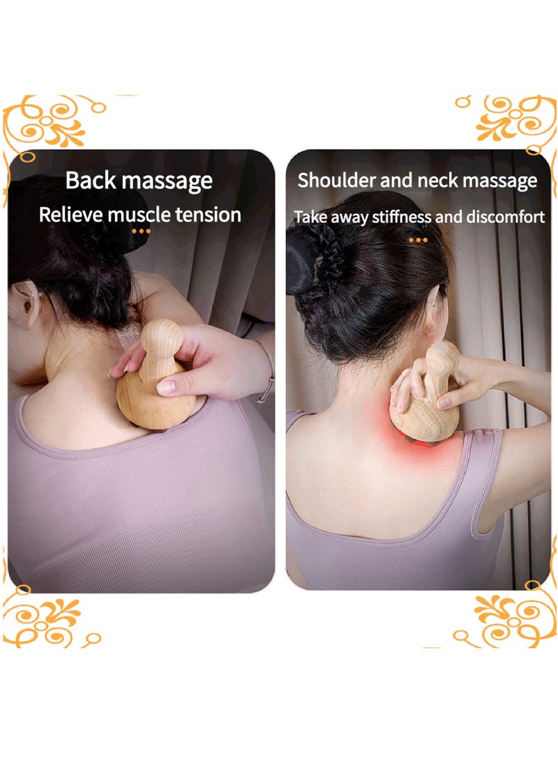 EastChoix Wooden Massage Brush - 12 Pearl Point Body Massage Tool, perfect for point massage on abdomen, neck, and back. Relaxes and shapes. Designed with oak, offering a soft and comfortable touch - Image 5