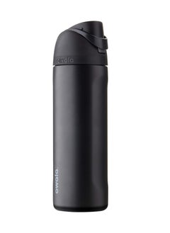 FreeSip Insulated Stainless Steel Water Bottle with Straw for Sports Travel and School BPA-Free Sports Water Bottle (Black 24OZ)