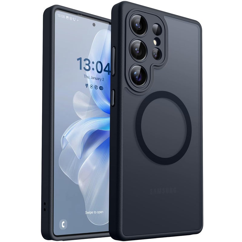 CANSHN Designed for Samsung Galaxy S25 Ultra Case (2025) [Full Camera Protection] [Compatible with Magsafe] Translucent Matte Back Protective Phone Cover, Black - Image 1