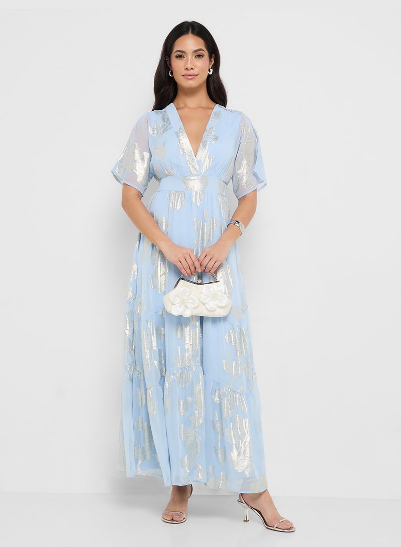 VERO MODA Foil Print Detail Fit & Flare Dress  - Image 4