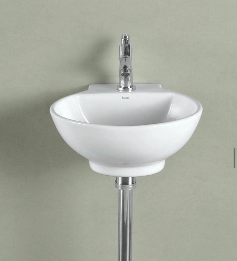 Nexa Bathware Ceramic Wall Hung Basin | Luxurious Wash basin Table Top Bathroom Sink Wash Basin Super White Colour With Glossy Finishing (12 x 12 x 5 INCH) - Image 2