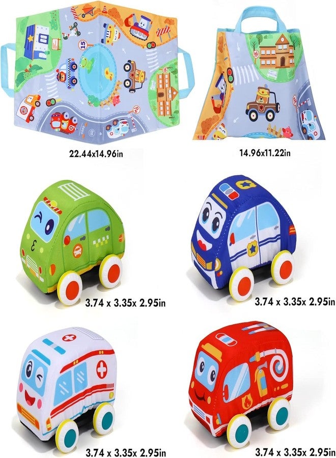 Slipps Pull Back Soft Car Toy Set with Play Mat Storage Bag for Toddlers | Toys for 1 2 3 Years Boys (1 Mat and 4 Unique Cars Included) - Image 2