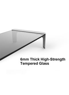 FlashHawk Tempered Glass Monitor Riser Stand with USB 2.0 3.0 Hub for Home Office  - Image 4