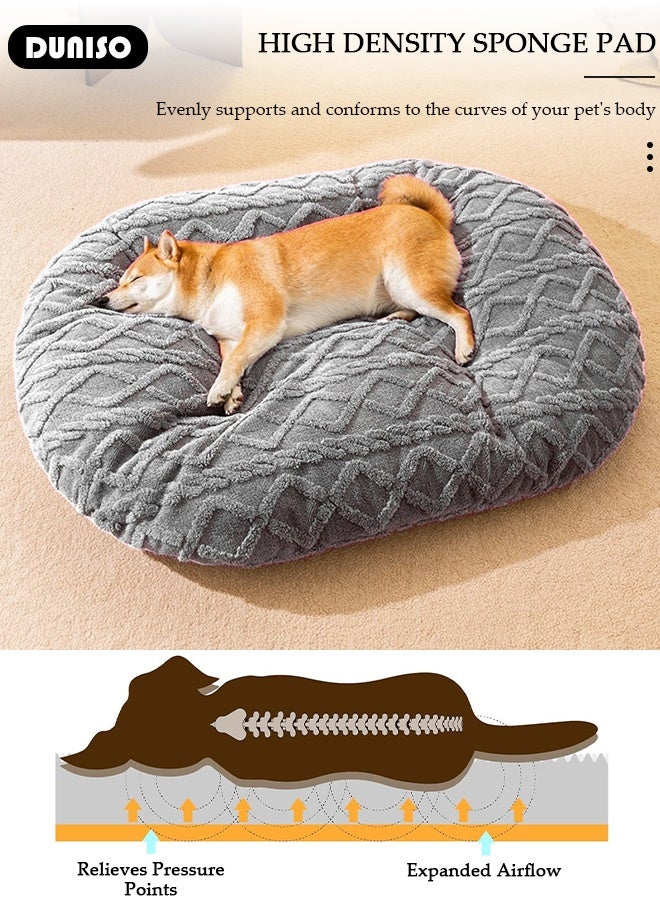 DUNISO Dog Bed, Winter Warm Plush Reversible Sleeping Mat with Sponge Pad for Large , Jumbo, Medium, Small Dogs, Non-Slip Washable Pet Sofa for Cats, Golden Retriever Kennel Pad - Image 4
