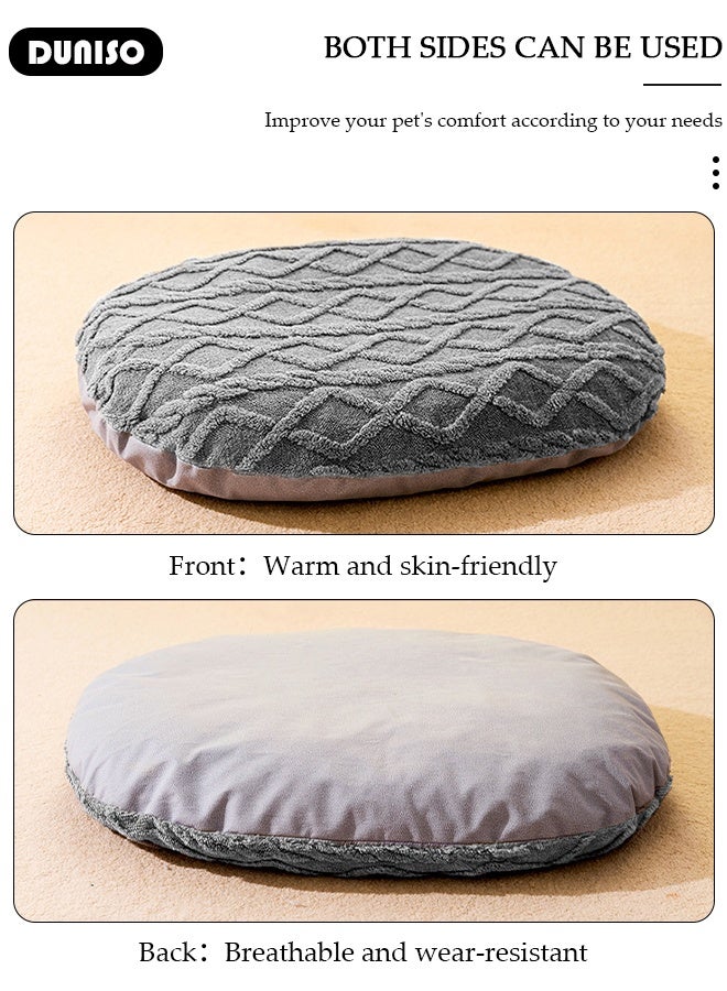 DUNISO Dog Bed, Winter Warm Plush Reversible Sleeping Mat with Sponge Pad for Large , Jumbo, Medium, Small Dogs, Non-Slip Washable Pet Sofa for Cats, Golden Retriever Kennel Pad - Image 5
