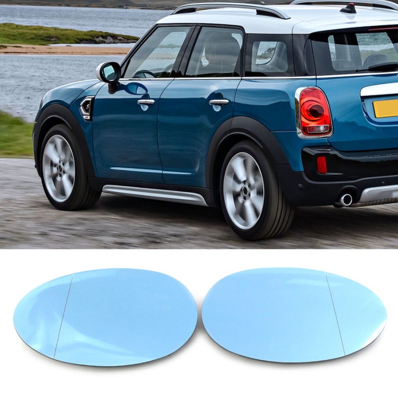 زجاج مرآة الرؤية الخلفية مع محقول استبدال لـ BMW Mini F55 F56 من عام 2014 إلى عام 2020 2 قطع مُسخنة يسار ويمين - Image 2