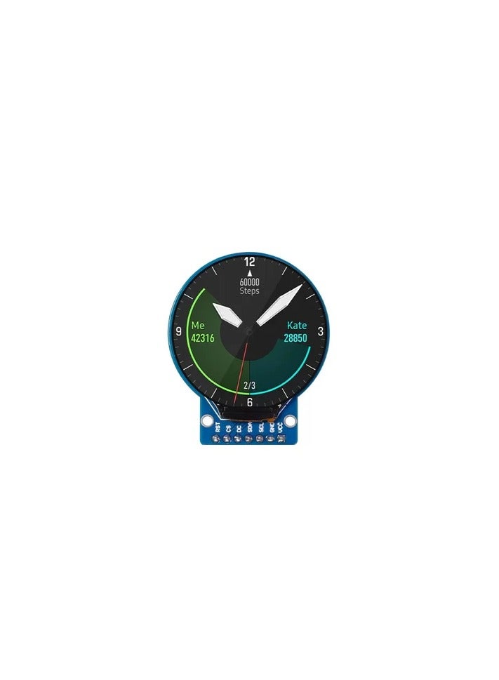Round LCD Display Module 1.28 inch TFT IPS Display compatible with Arduino, Raspberry Pi, Microcontrollers