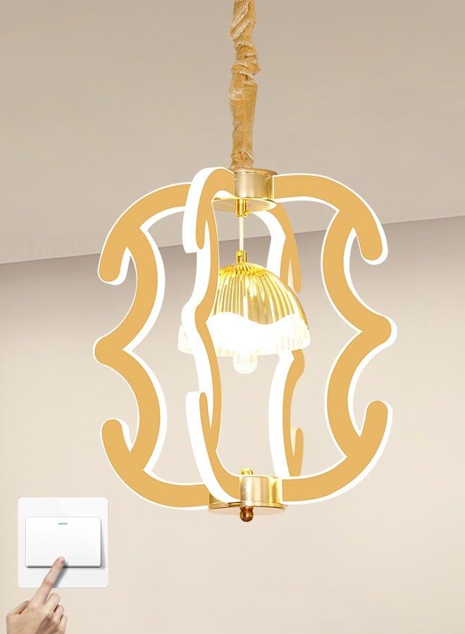 YATAI LIGHTING YATAI Modern LED Pendant Light Fixture ,3-Color Dimming Modern Elegance Chandelier , Golden Acrylic Hanging Pendant Lighting LED Chandelier Lamp for Dining Table, Restaurant ,Living Room,106W  - Image 1