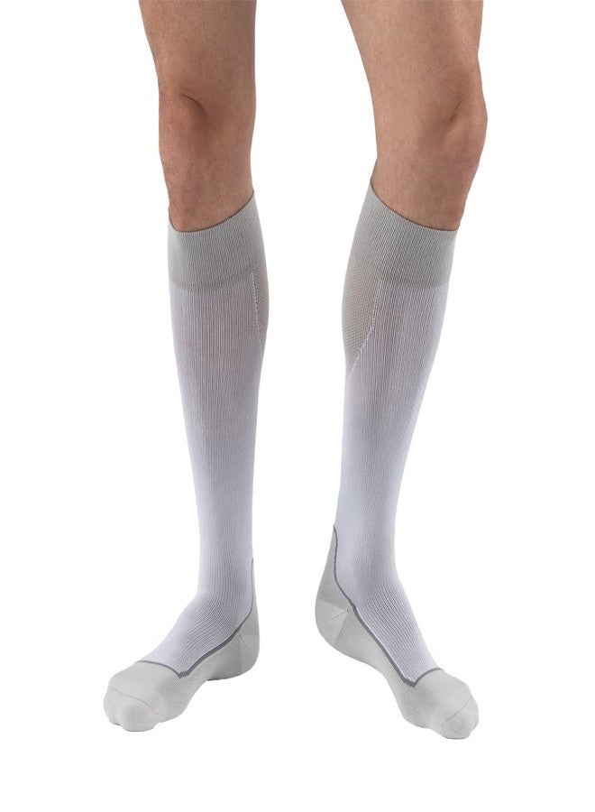 جوبست جورب ضغط طبي من JOBST 7529001 BSN، يصل إلى الركبة، ضغط 20-30 مم زئبق، مغلق من الأمام، مقاس متوسط، أبيض/رمادي - Image 1