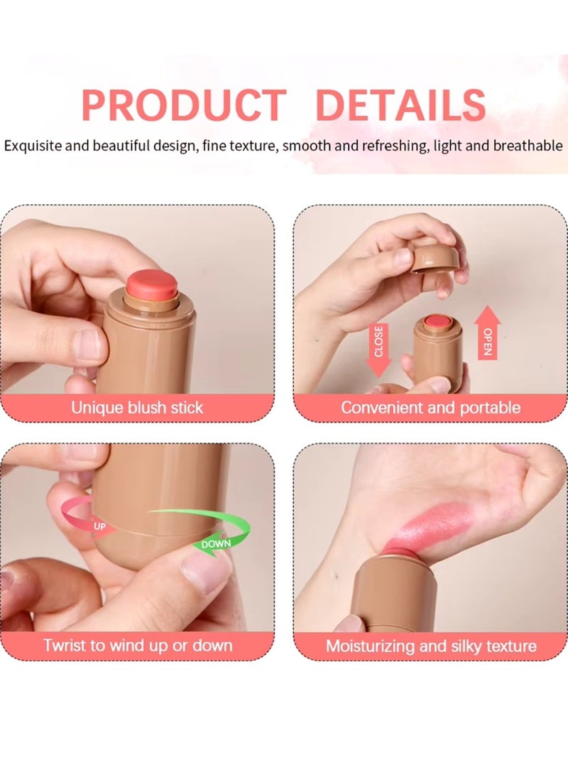 lakerain عصا أحمر خدود جيب كريم أحمر خدود طويل الأمد خفيف الوزن طبيعي مقاوم للماء مقاوم للعرق مرطب أحمر خدود و أحمر شفاه كريم قابل للمزج 04 - Image 4