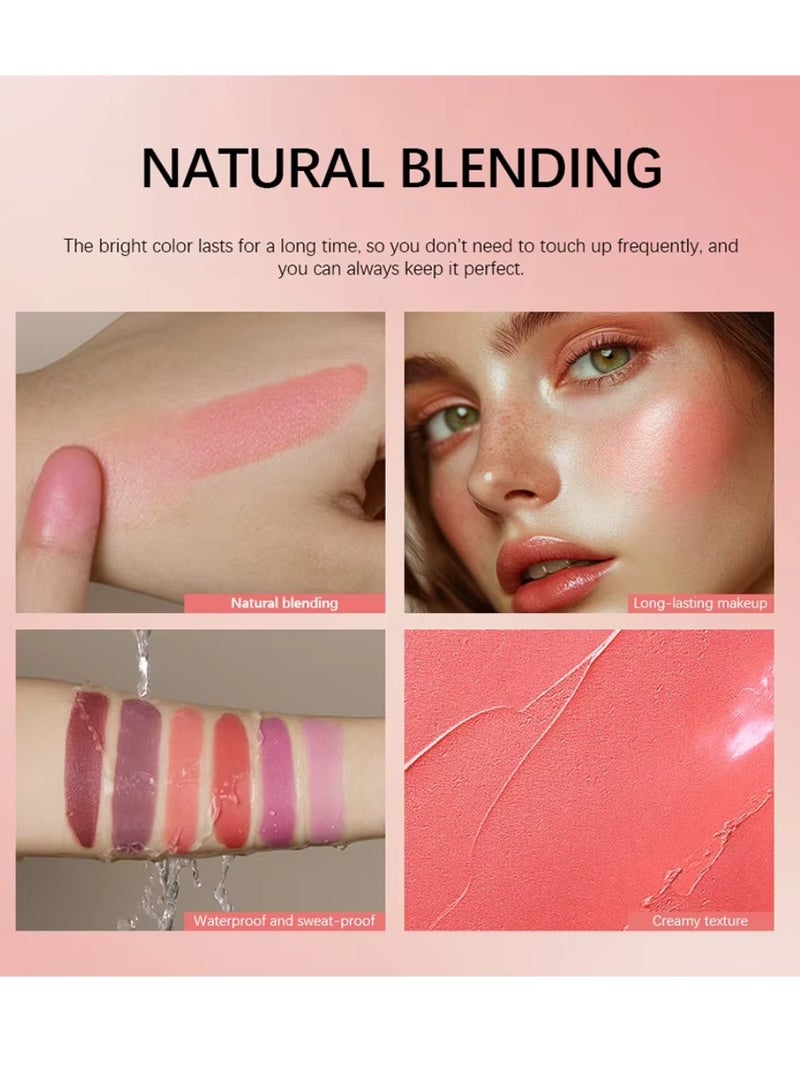 lakerain عصا أحمر خدود جيب كريم أحمر خدود طويل الأمد خفيف الوزن طبيعي مقاوم للماء مقاوم للعرق مرطب أحمر خدود و أحمر شفاه كريم قابل للمزج 04 - Image 5