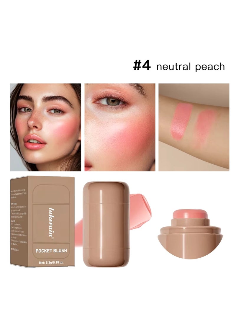 lakerain عصا أحمر خدود جيب كريم أحمر خدود طويل الأمد خفيف الوزن طبيعي مقاوم للماء مقاوم للعرق مرطب أحمر خدود و أحمر شفاه كريم قابل للمزج 04 - Image 2