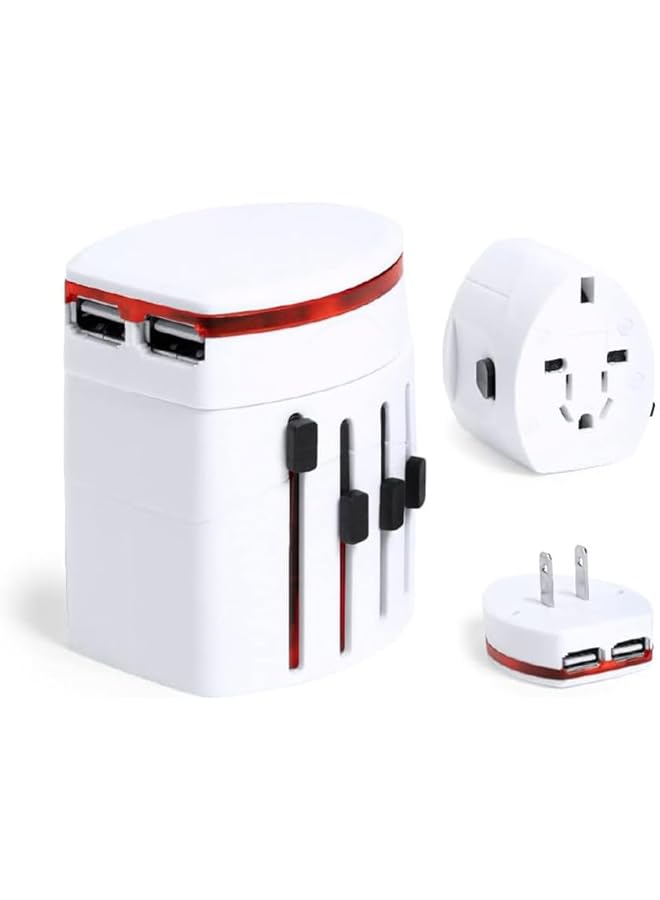 promass Universal International Travel Power Adapter Plug | All in one Power Adapter & Dual USB Charger comes with zip up bag - Image 1
