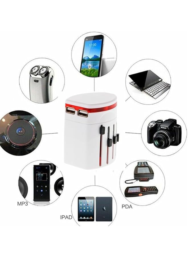 promass Universal International Travel Power Adapter Plug | All in one Power Adapter & Dual USB Charger comes with zip up bag - Image 3