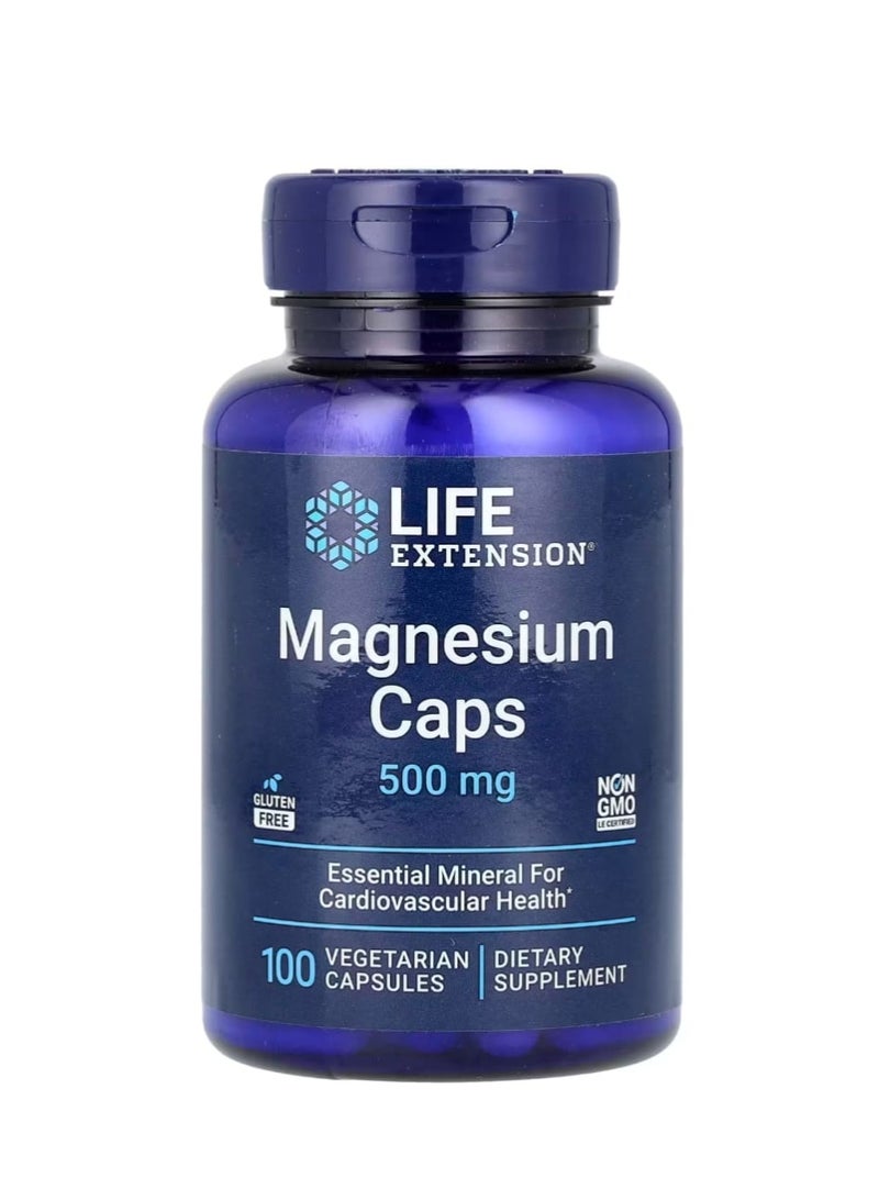 Life Extension Magnesium Caps 500 mg 100 Vegetarian Capsules - Image 1