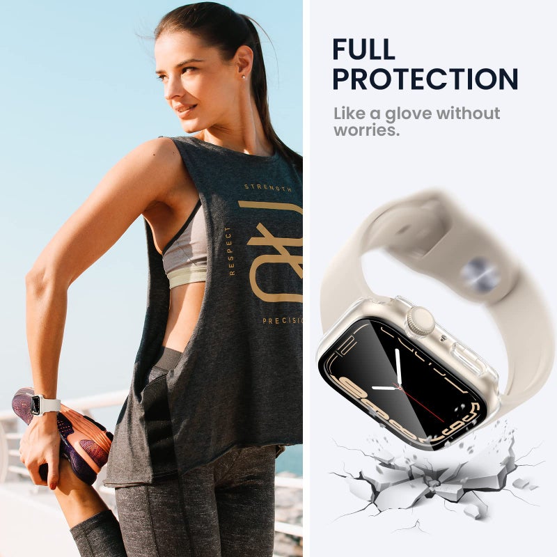 Tensea for Waterproof Apple Watch Screen Protector Case SE2 Series SE 6 5 4 40mm Accessories, iWatch Protective PC Face Cover Built-in Tempered Glass Film, Sweatproof Bumper for Women Men 40 mm - Image 5