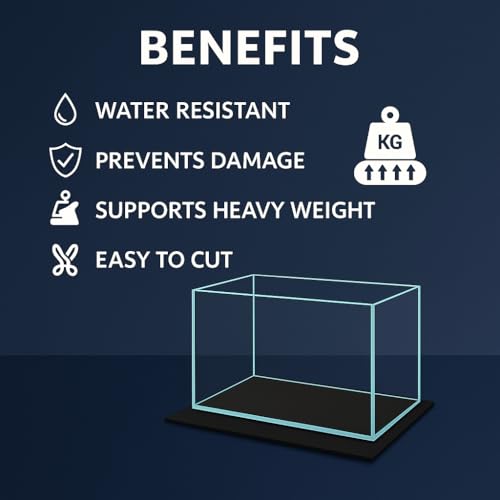 VAYINATO حصيرة مطاطية VAYINATO® لحوض السمك (60 سم × 30 سم) لقاعدة الأمان، مقاومة للماء، دعم ثقيل الوزن وسهلة القطع لاستقرار حوض السمك | سوداء من Petzlifeworld - Image 5