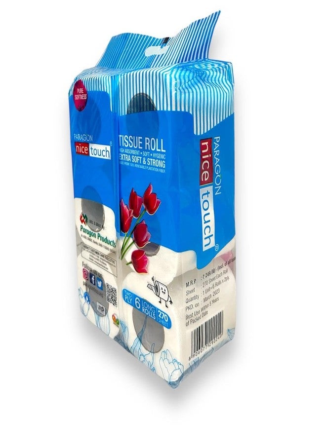 نايس تاتش مناديل باراغون الجديدة فائقة النعومة | طبقتان | 270 منديل لكل لفة | فائقة النعومة والقوة | مثالية للاستخدام المنزلي وللبشرة الحساسة (عبوة من 6 قطع) - Image 4