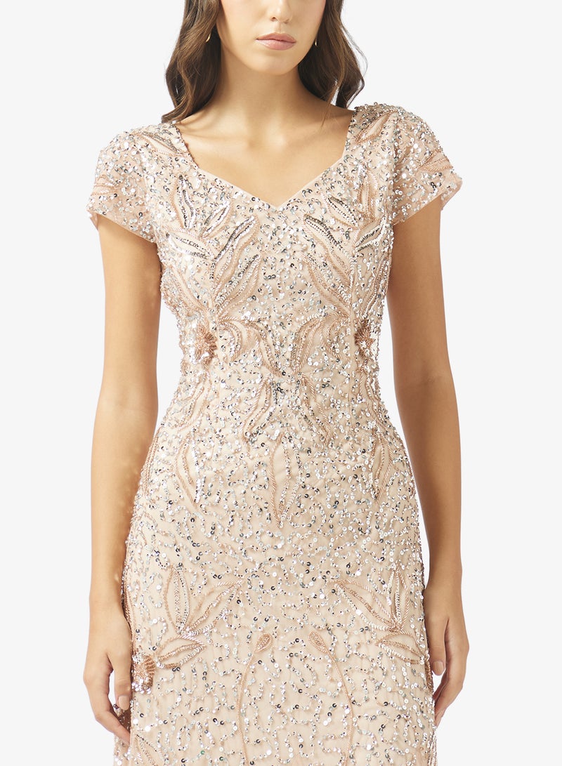 Namshi x Beaded Embellished A Line Gown - Image 3