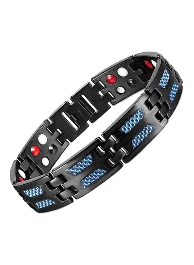Platinium Plated Stainless Steel Germanium Studded Bracelet - Image 1