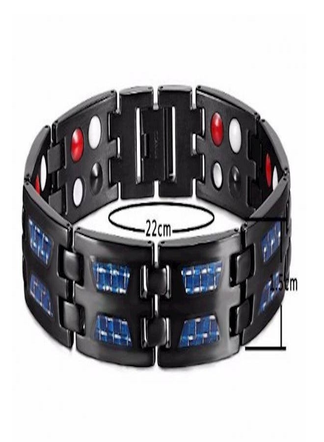 Platinium Plated Stainless Steel Germanium Studded Bracelet - Image 3