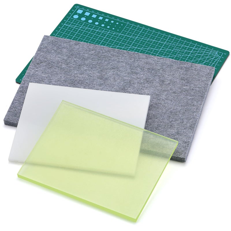 Yizzvb 4 Pcs Leather Punch Pads, Leather Cutting Mat, Sound Absorbing Pad and A4 Self Healing Cutting Mat, Punching Tools for DIY Craft Lovers - Image 1