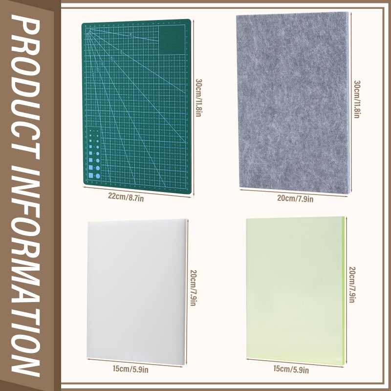 Yizzvb 4 Pcs Leather Punch Pads, Leather Cutting Mat, Sound Absorbing Pad and A4 Self Healing Cutting Mat, Punching Tools for DIY Craft Lovers - Image 2